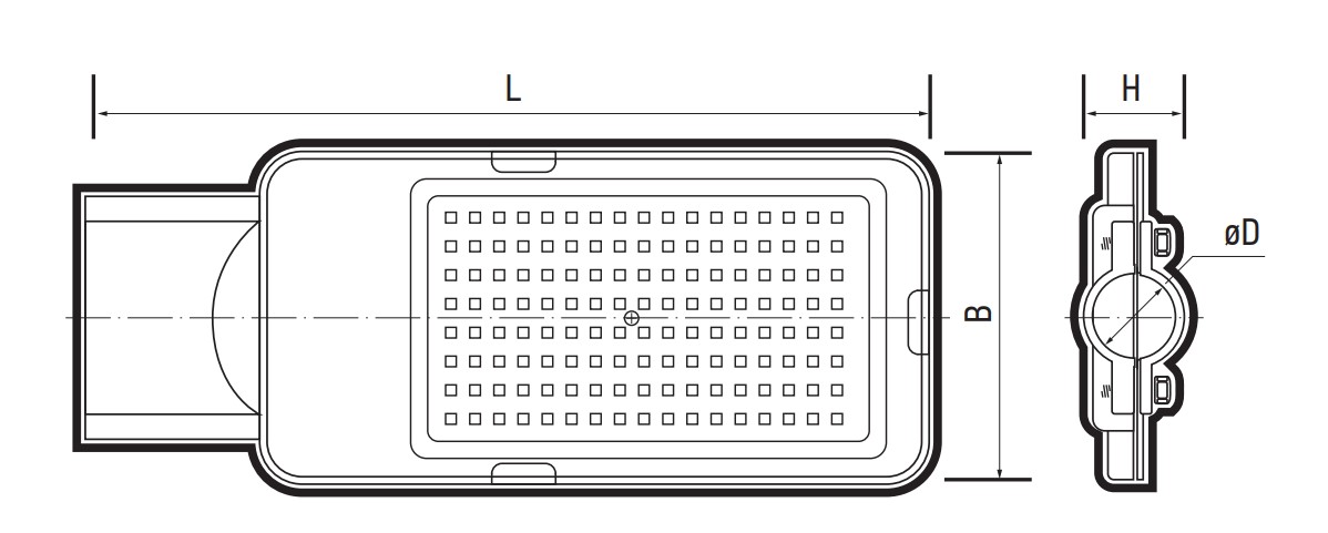 Светодиодный светильник PSL 08 150w 5000K GR 140/70° IP65 (3г.гар)