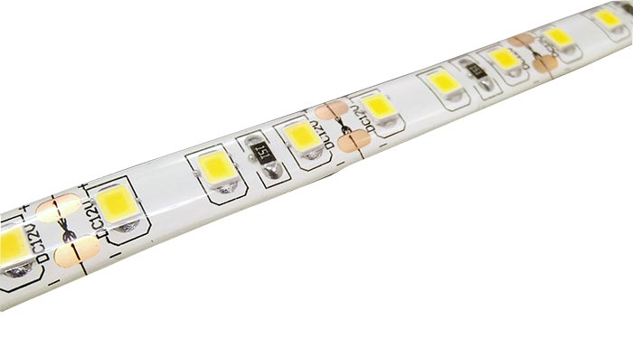 Светодиодная лента EL65 2835/120 WW (2800-3300К) 12V IP65 9,6Вт/м, 5м LUX