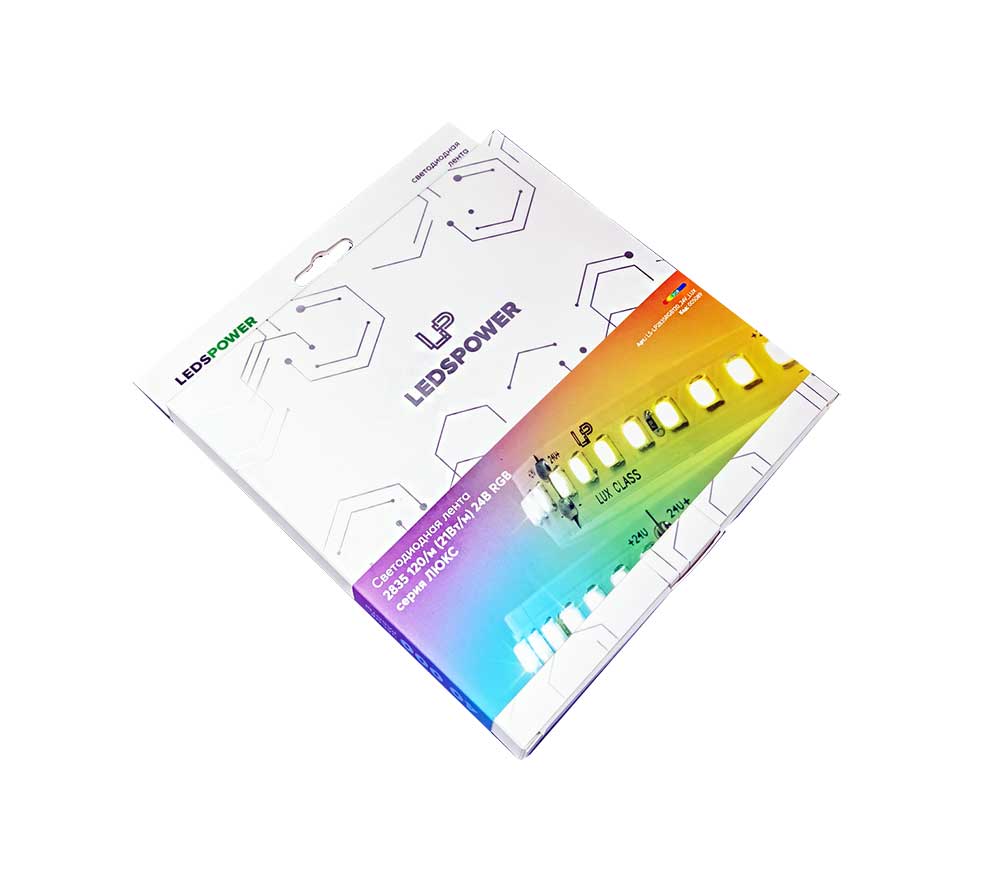 Светодиодная лента 5м, LP 2835/120 RGB IP20 24V LUX 21 Вт/м