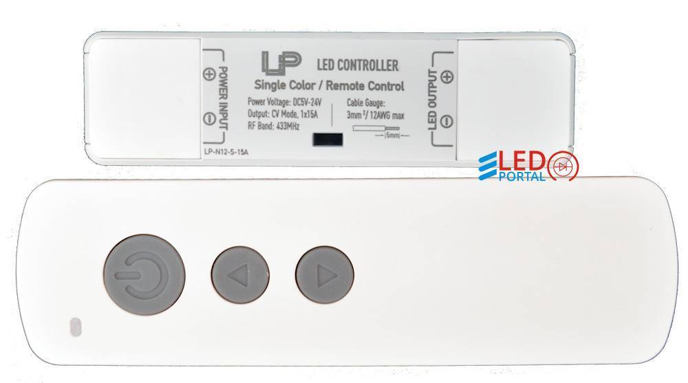 Диммер LP-N12-S-15A NANO 5-24DC Белый пульт LedsPower