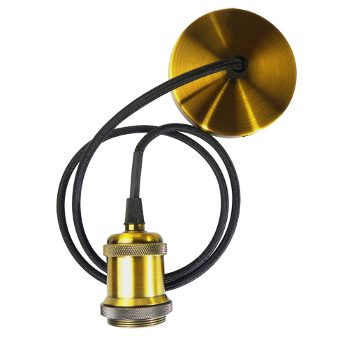 Патрон PLC 01 E27 230V/1M ANTIQUE BRONZE