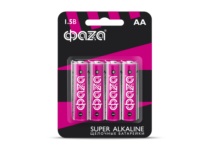 LR6 АА УПАК. 4шт. (алкалин. эл. питания) ФАZA Super Alkaline S-4