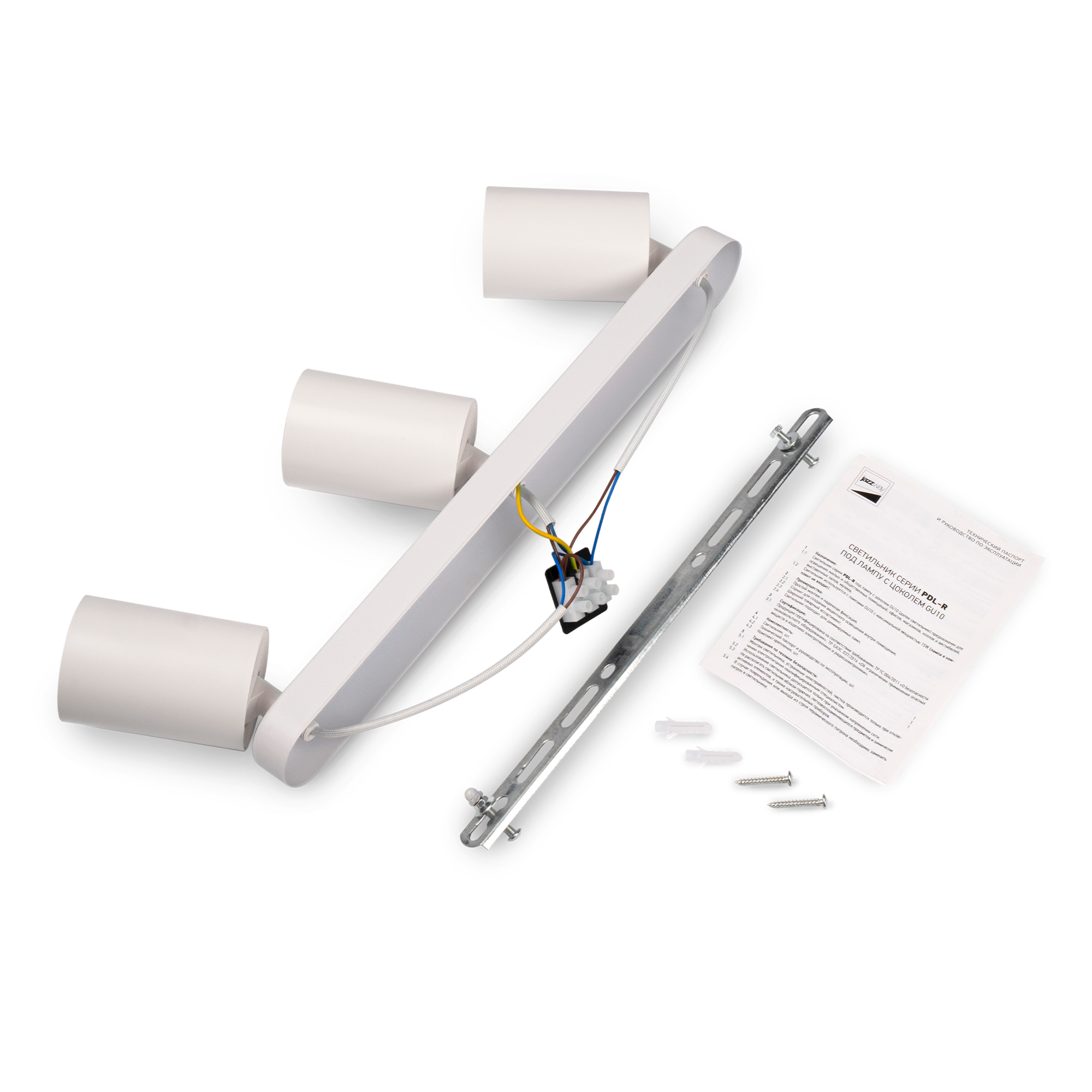 Светильник накладной PDL-R 3xGU10 WH 230V IP20 Jazzway