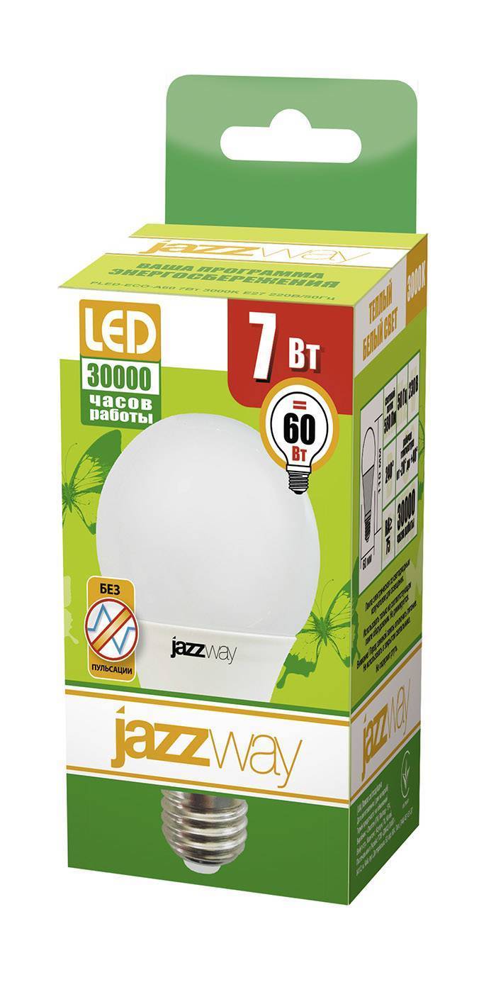 Светодиодная лампа PLED-ECO-A60 7w E27 Jazzway