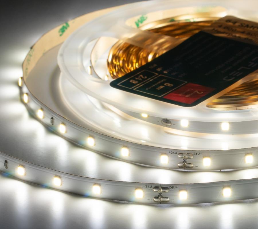 Светодиодная лента 5м PRO140 2835/64-24V 4000-4500K IP20 10 Вт/м