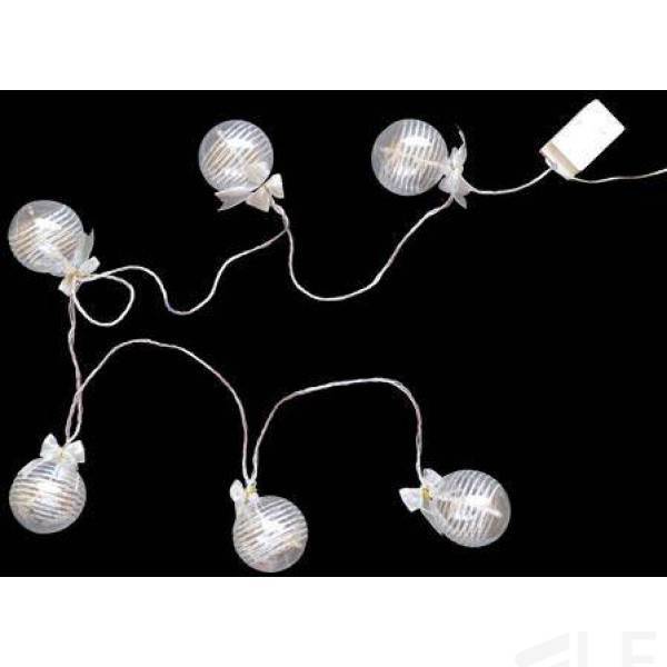 BAL18V-S08-C Гирлянда из 6 прозр.8см шаров 18 LED