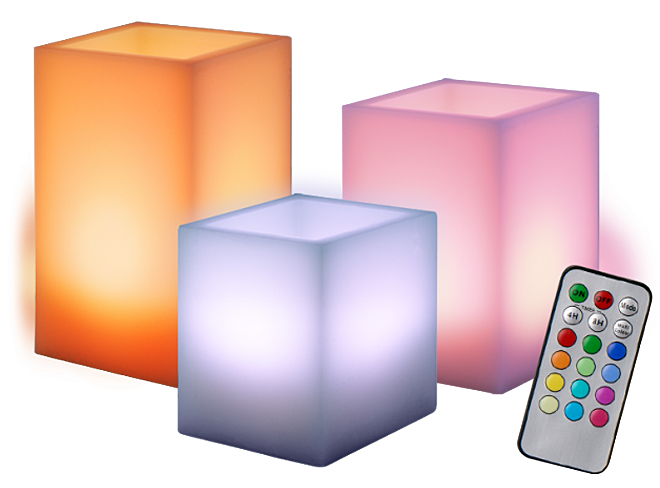 CL3-RGB-SET3S Восковые свечи (компл. 3 шт.) JazzWay