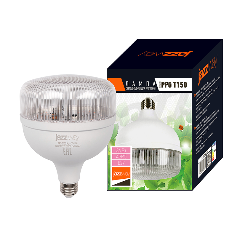 Светодиодная лампа PPG T150 Agro 36w CL E27 (для растений)