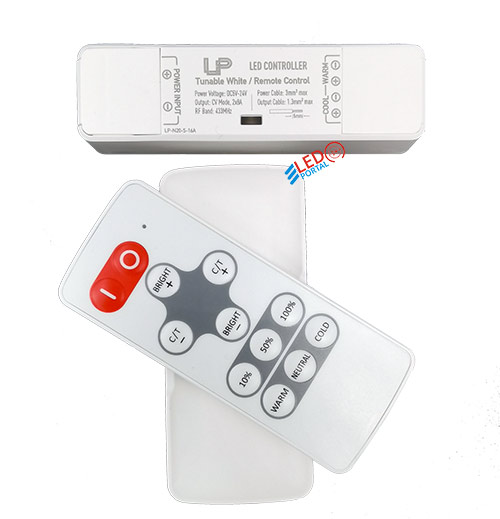 Контроллер двухцветный W+WW LP-N20-S-16A с радиопультом Nano DC 5-24V (80-384W)