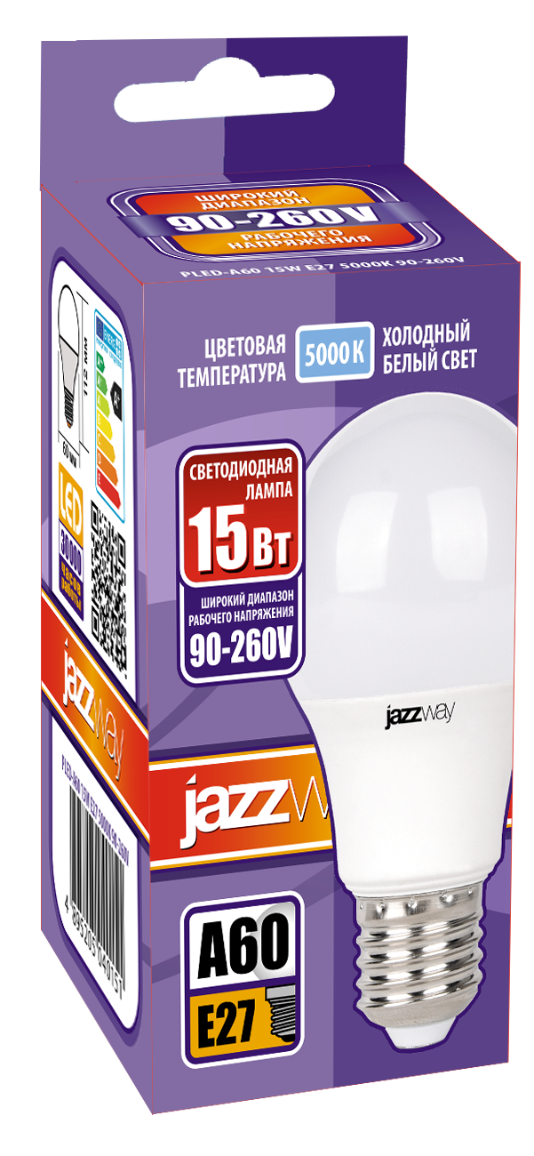Светодиодная лампа PLED-A60 15W E27 5000K 1300Lm