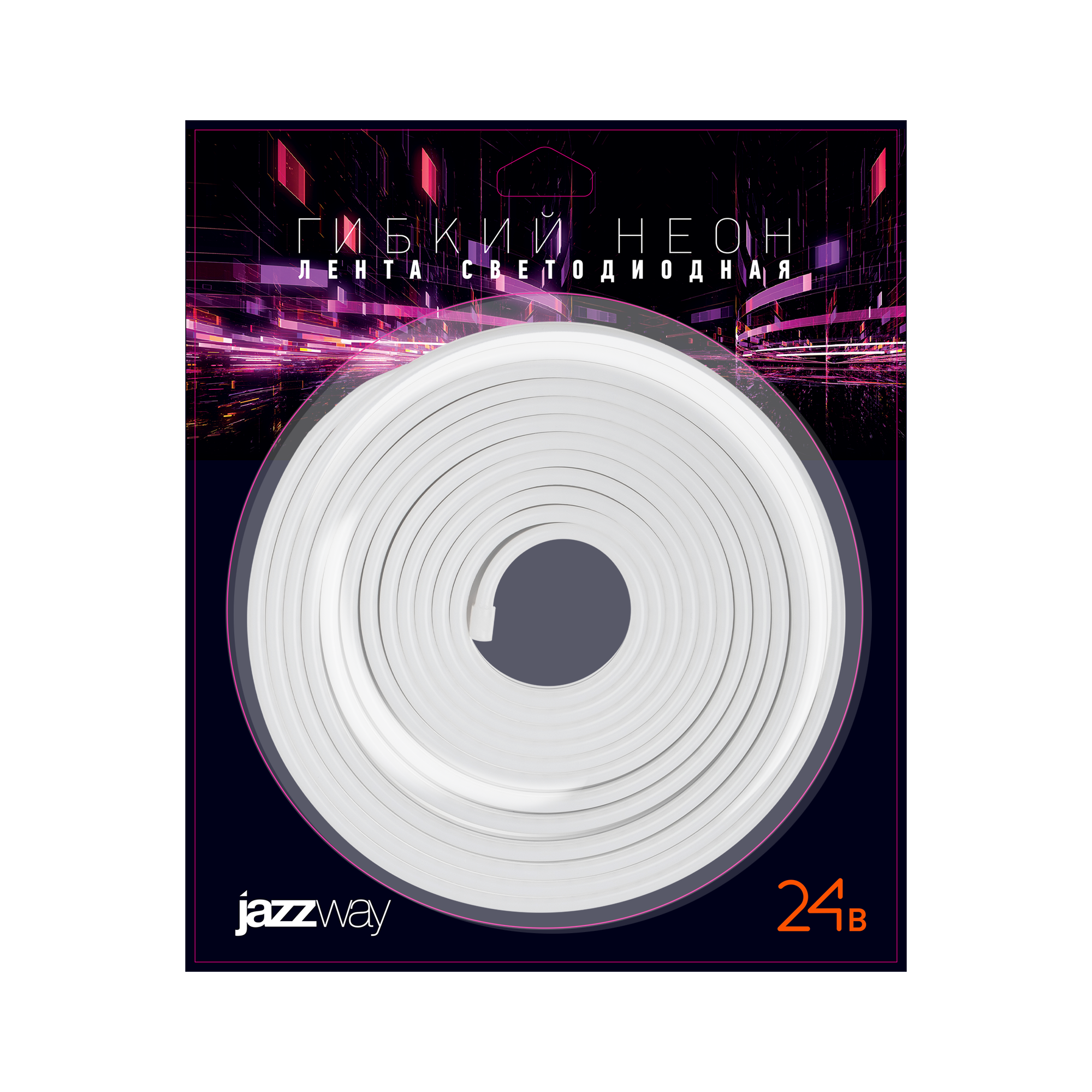 Гибкий неон PFN-02 "НЕОН 24V" 2835/120 3000K 12X6mm IP65 /5m/ Jazzway