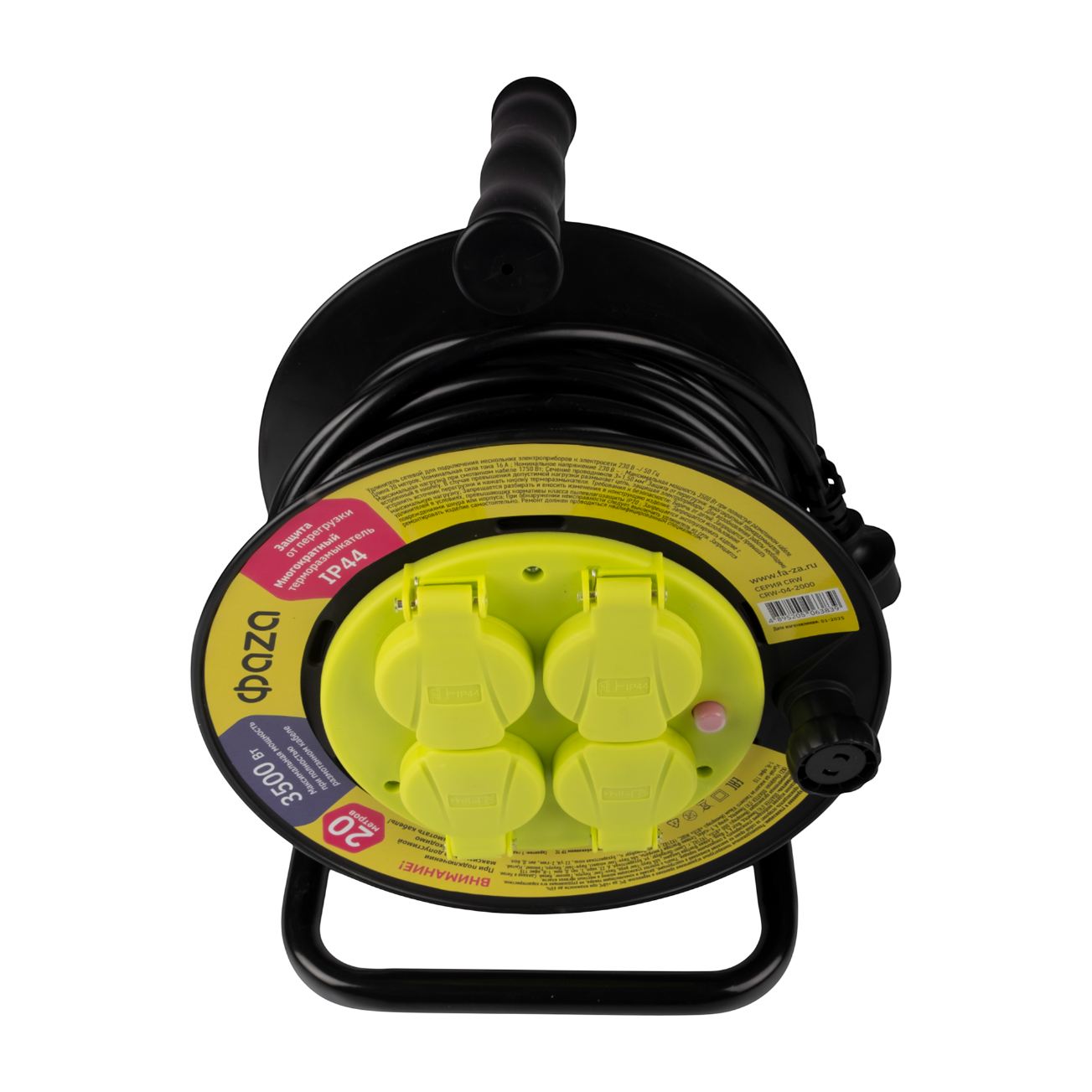 Удлинитель CRW-04-2000 (Катушка, 4 х 20) IP44, заземл. Фaza
