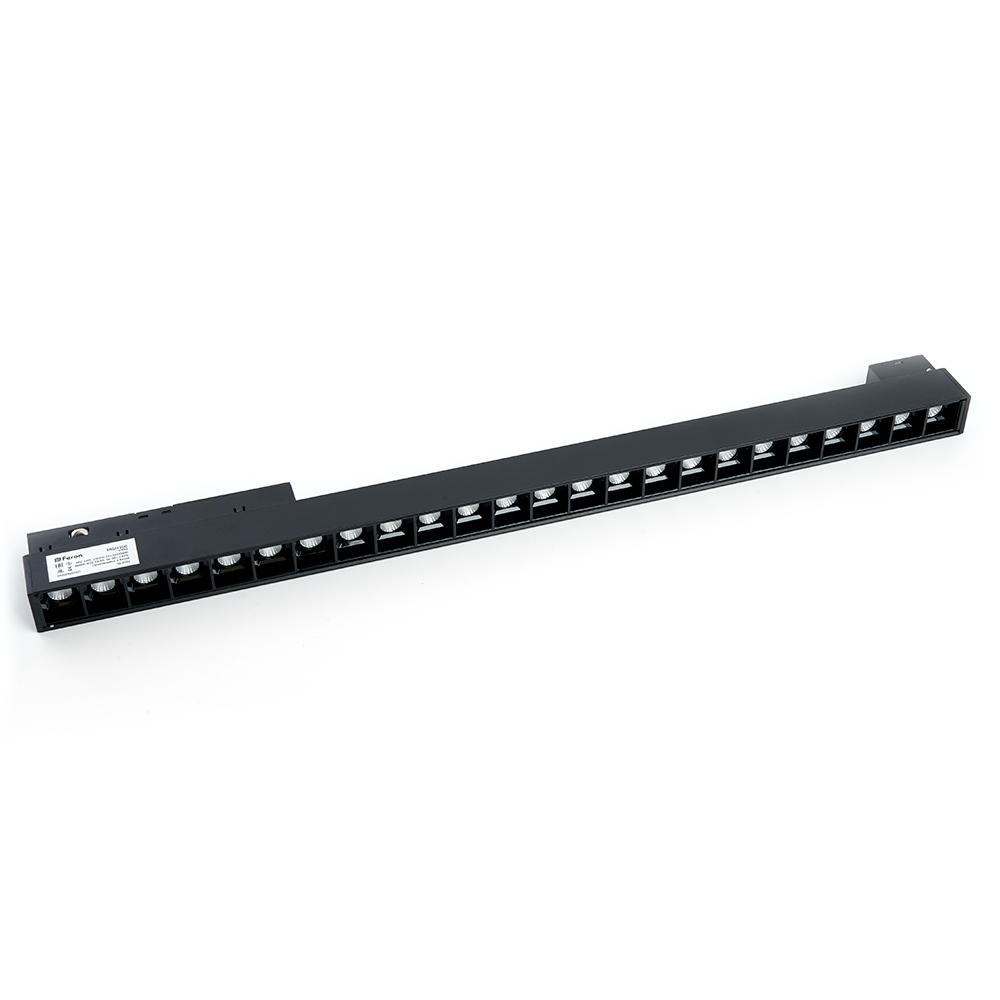 Трековый светодиодный светильник Feron MGN300 24W, 48v, 4000К, 30 градусов, черный серия LensLine