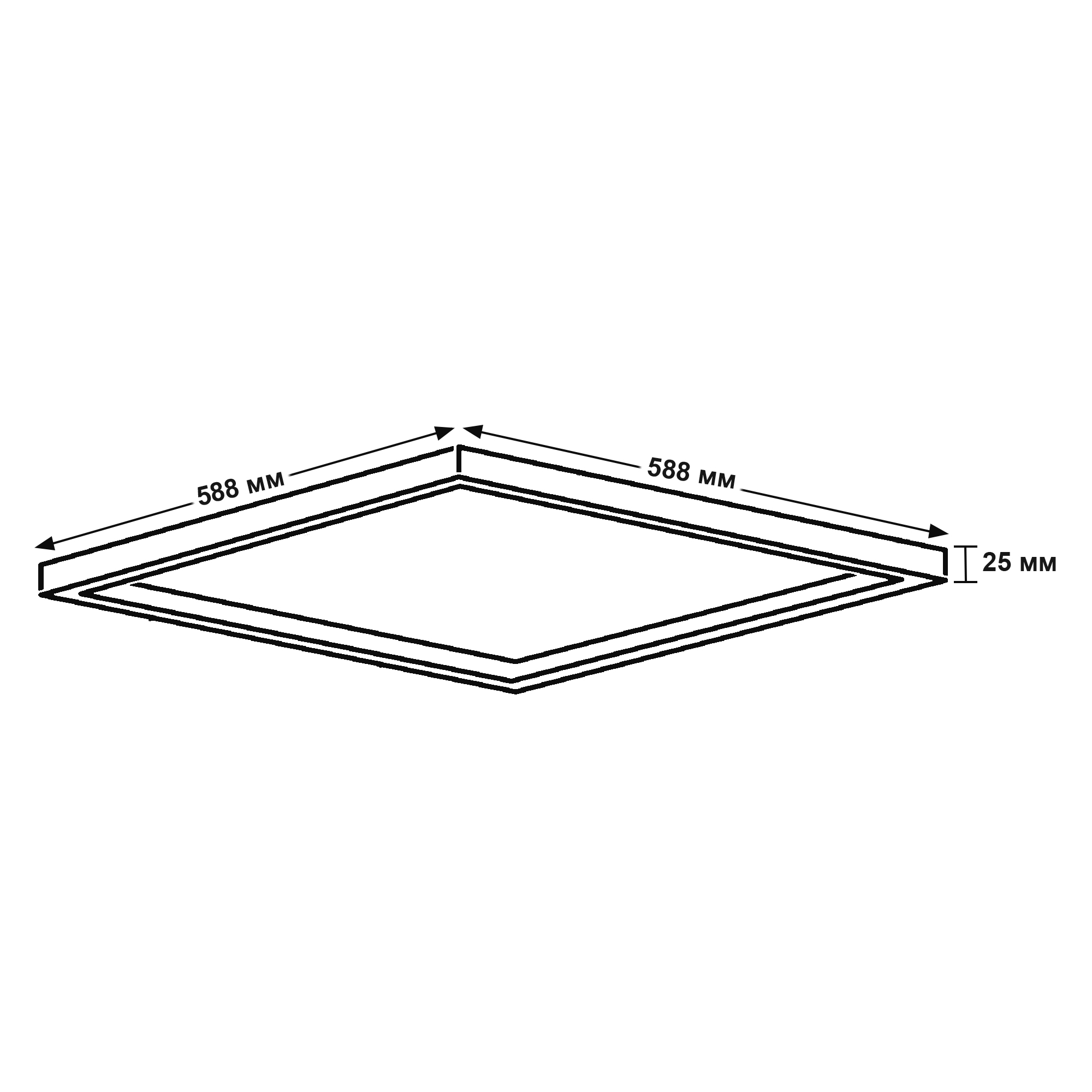 Светодиодный светильник PPL 588/G OPAL 40w 4000K BLACK  IP40 "Грильято"