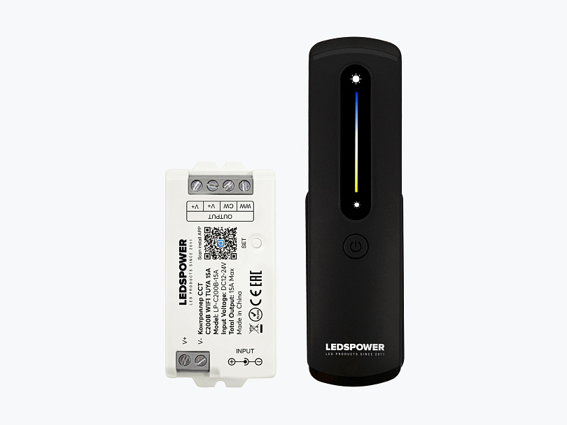 Контроллер с пультом CCT C200B 15A WiFi Tuya 15A, DC 12-24V