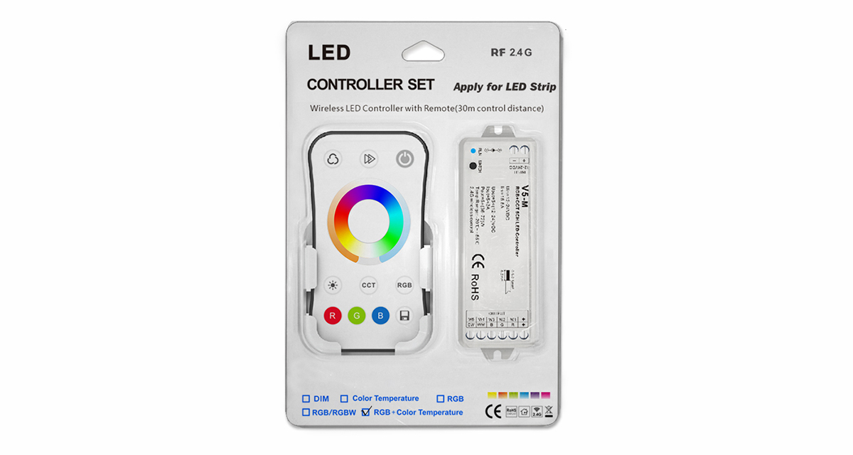 Контроллер RGB+CCT V5-M 5*3A DC 12-24V 