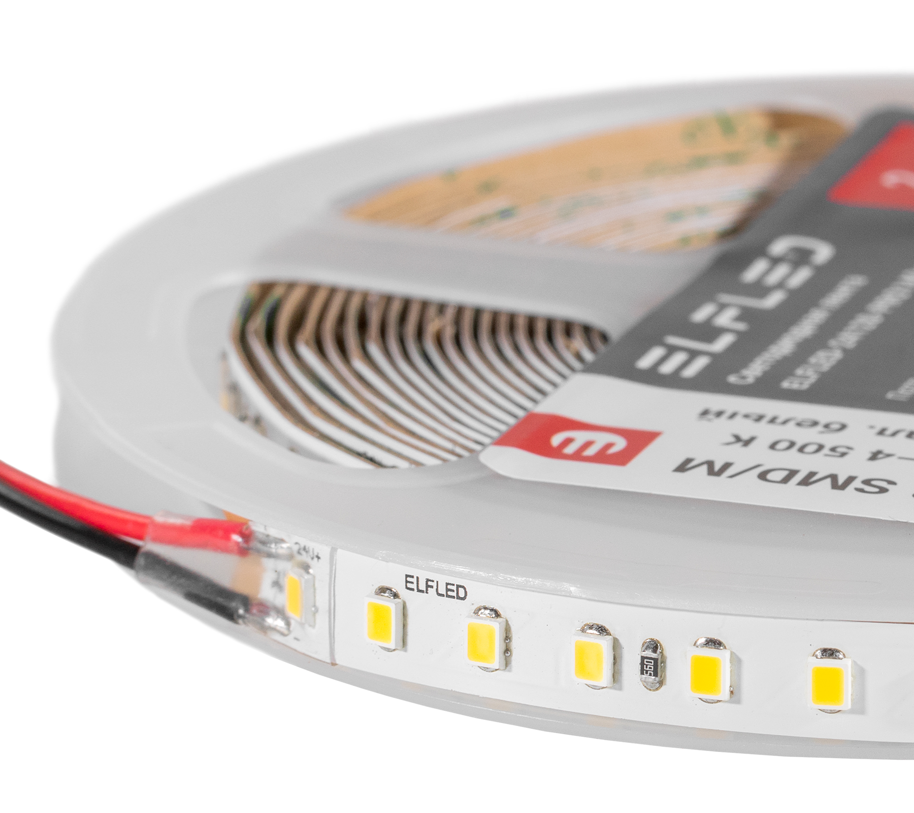 Светодиодная лента 5м ELFLED PRO140 2835/128 NW 4000-4500К 24В 8мм IP20 12 Вт/м