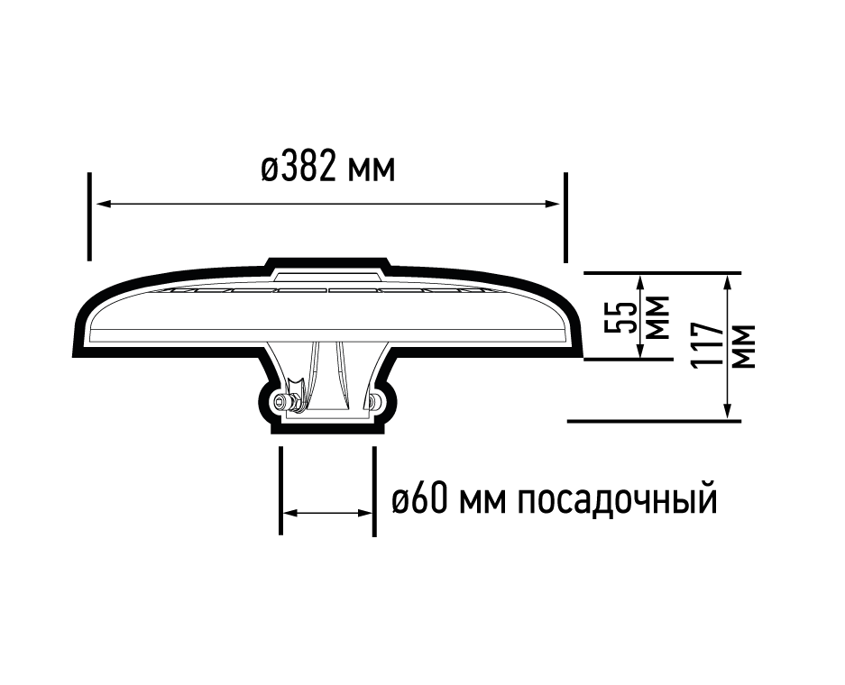 Светодиодный светильник PGL 05 60w 3000K IP65 BL AC160-265V (парковый) (5 лет гар.) Jazzway