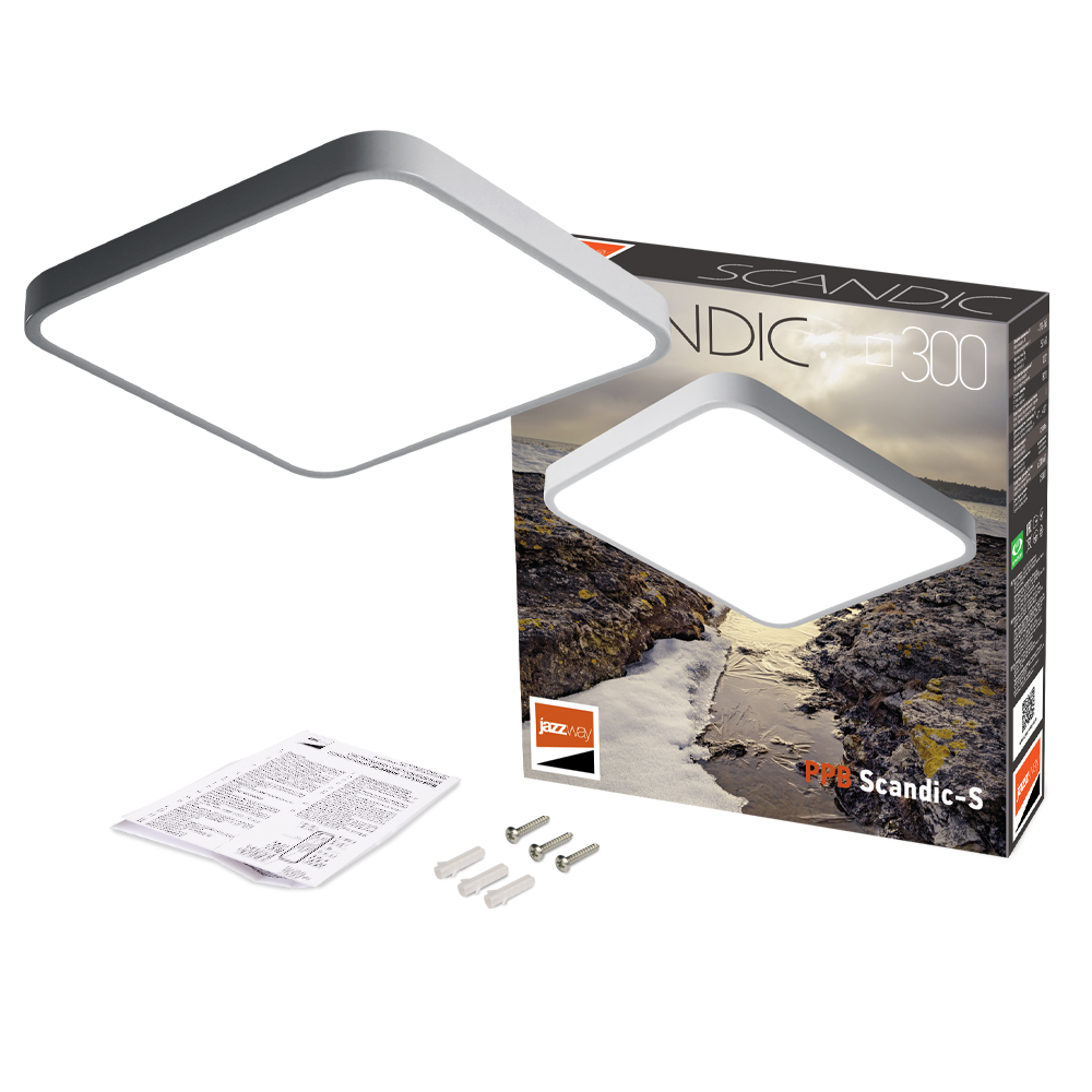 Светильник светодиодный потолочный PPB Scandic-S 36w 4000K GR(серый) IP20