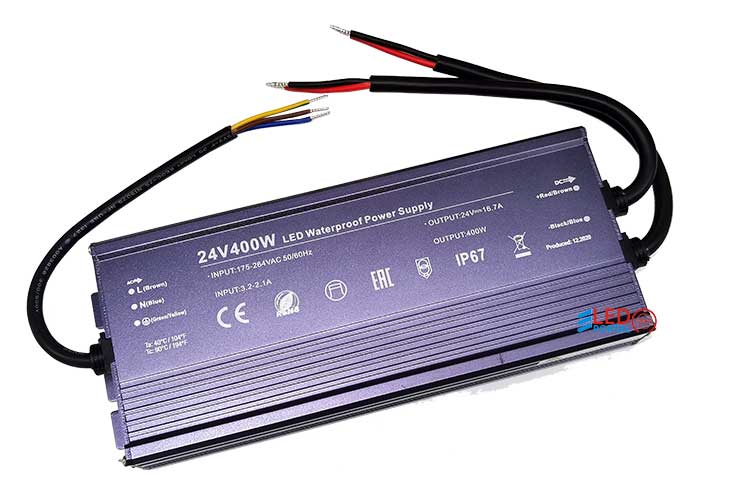Блок питания ALSL-400-24V алюминий slim IP67