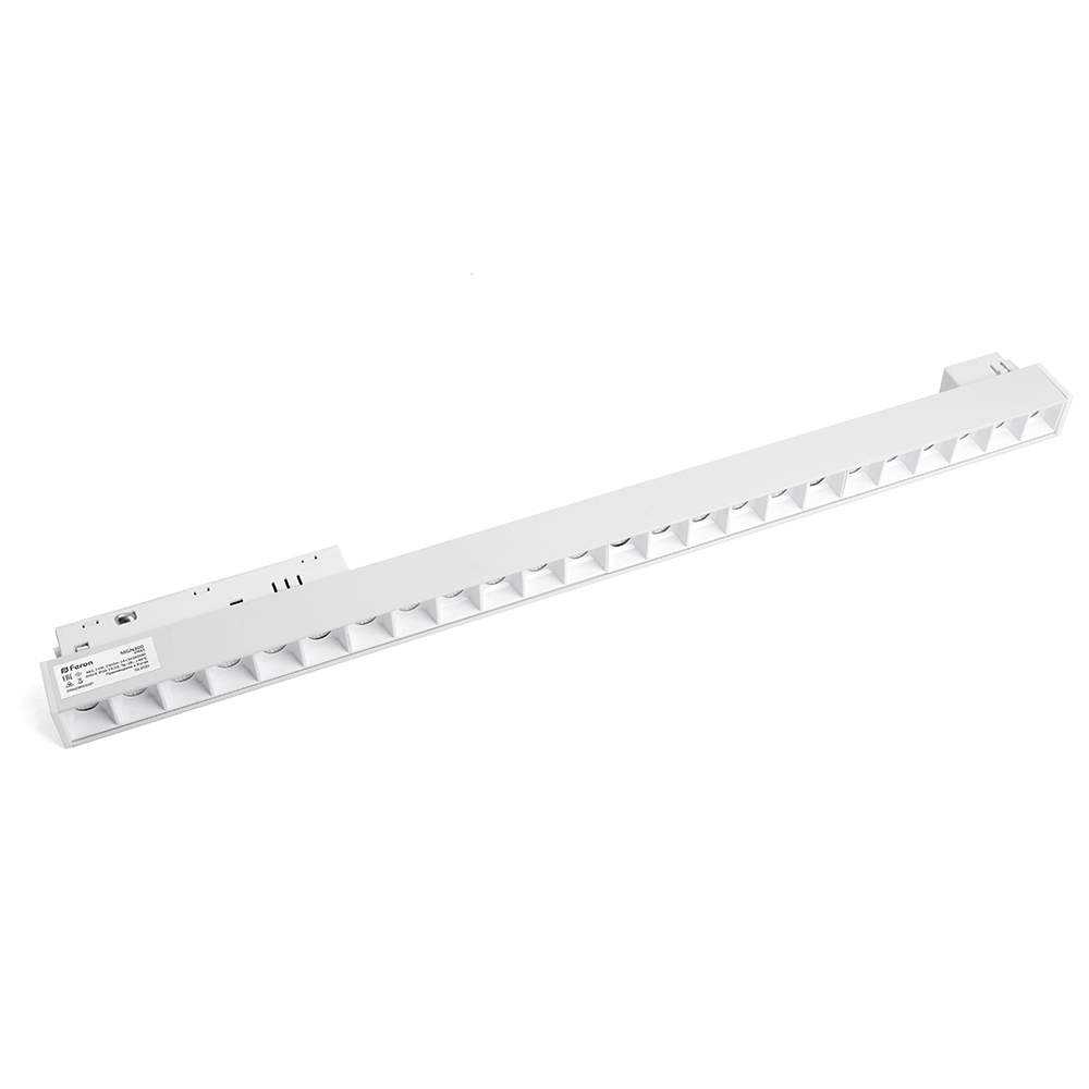 Трековый светодиодный светильник Feron MGN300 24W, 48v, 4000К, 30 градусов, белый серия LensLine