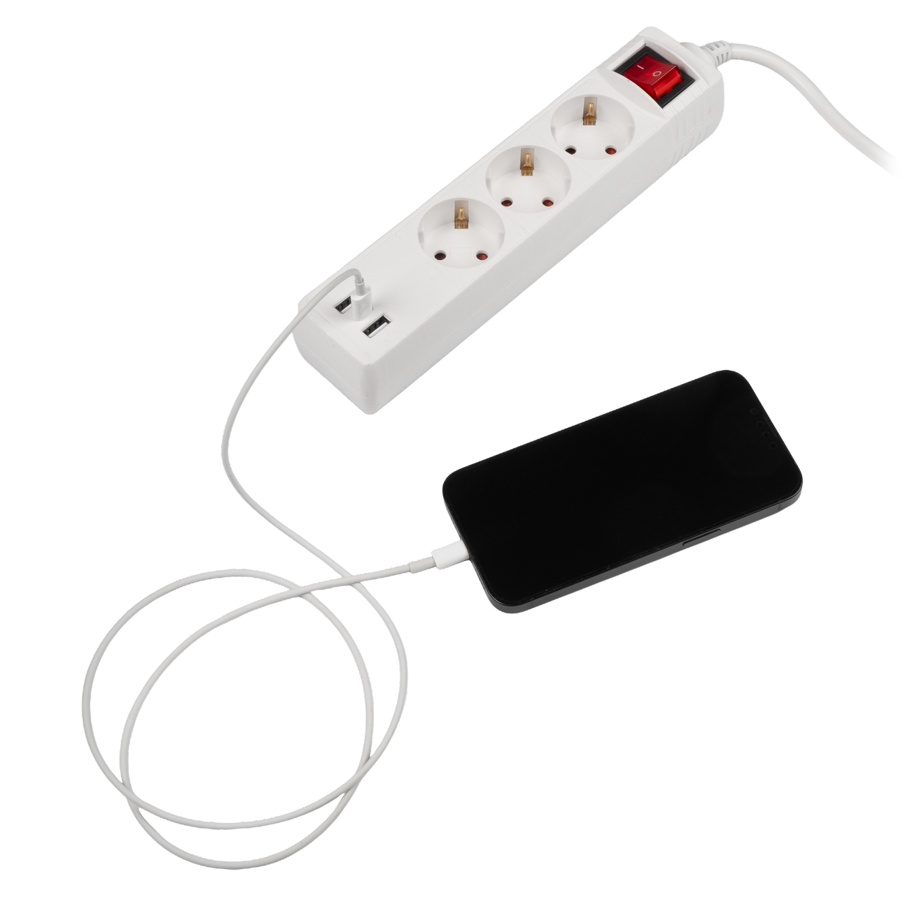 Удлинитель FES-03-500 USB (3 х 5) заземл., выкл. ФАZA