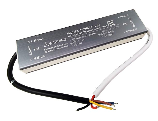 Блок питания P60MCF-12V 60W 12V IP67 влагозащищенный Piton