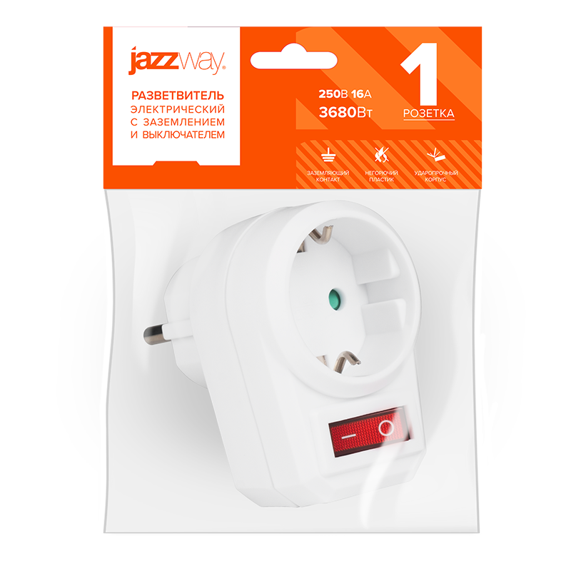 Адаптер JAZZway AD-1GS заземл., выкл
