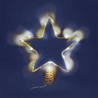 STS15-LDM15-W-BO Верхушка на елку 15см, 15 бел. LED, НА БАТАРЕЙКАХ