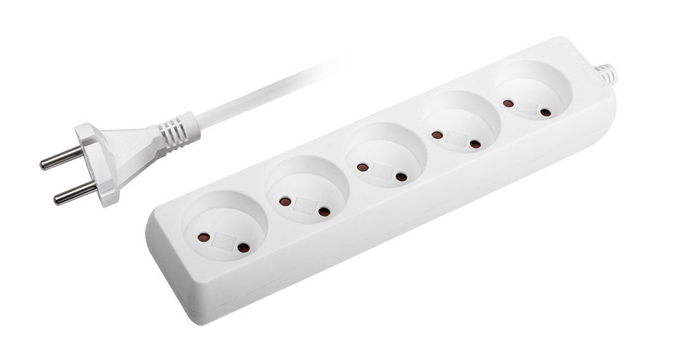 Удлинитель FE05-500 (5 розетки, 5м шнур, выкл.) ФАZA