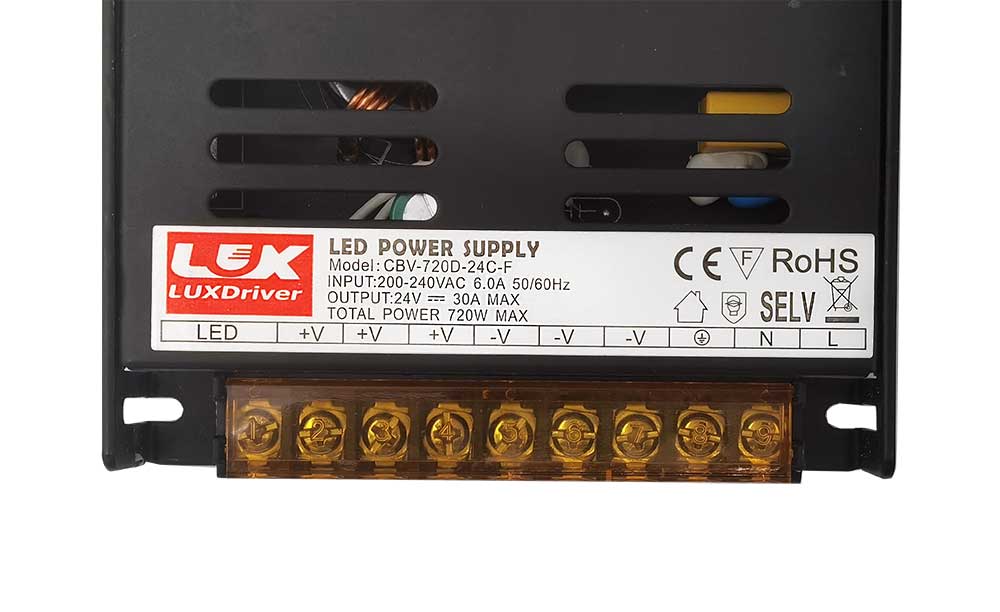 Блок питания CBV-720-24V 30А с вентилятором LUXDriver