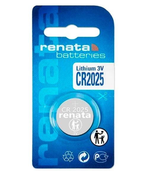 CR2025 3V Литиевый элемент питания Renata