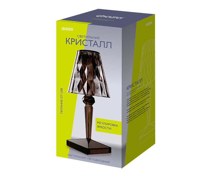 Светильник ФАZА CTL1-USB Настольный черный кристалл