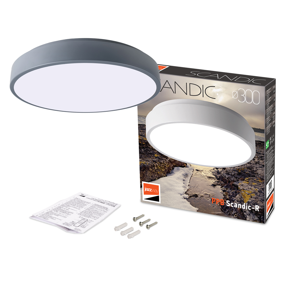 Светильник светодиодный потолочный PPB Scandic-R 24w 4000K GR(серый) IP20