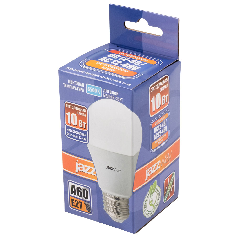 Светодиодная лампа PLED-A60 МО 10w 6500K E27 DC12-48V/AC12-48V
