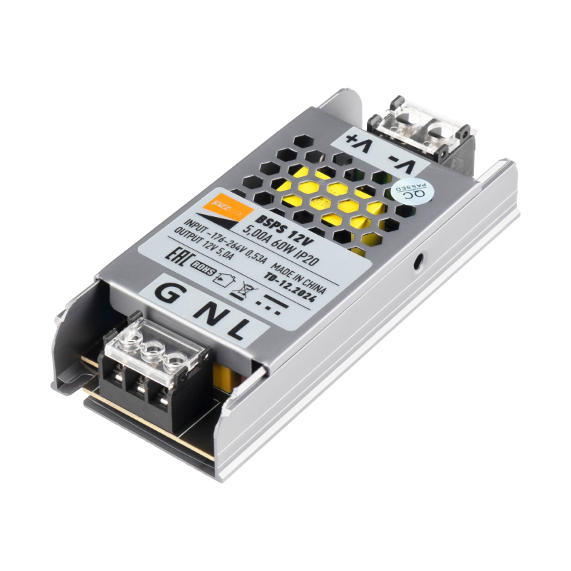 Блок питания BSPS-2 12V5,0A=60W Узкий Jazzway
