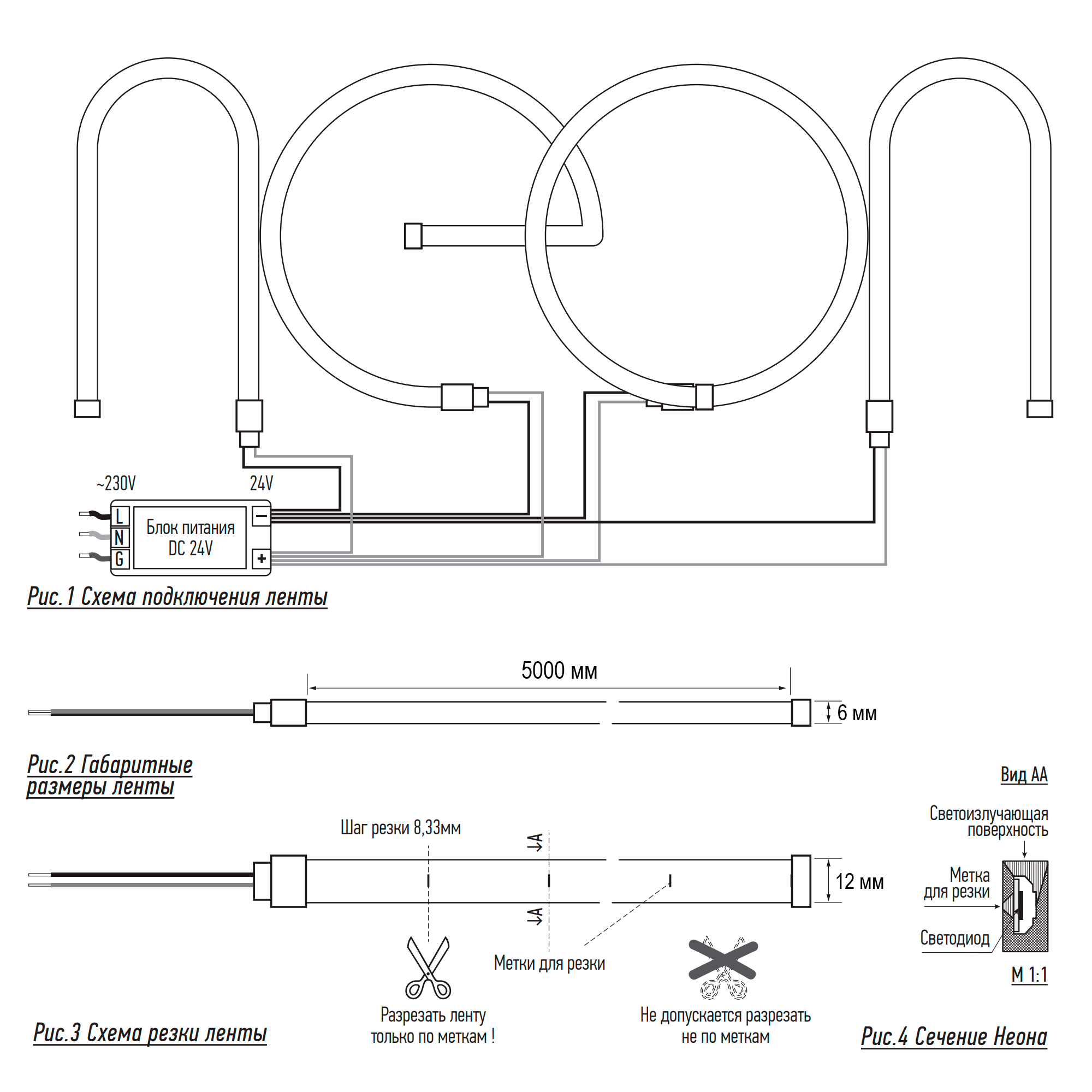 Гибкий неон PFN-02 "НЕОН 24V" 2835/120 3000K 12X6mm IP65 /5m/ Jazzway
