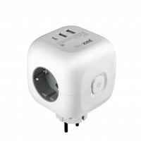 Разветвитель электрический AC-3UGS-WH с заземл.3 розетки, 3*USB 16А JazzWay