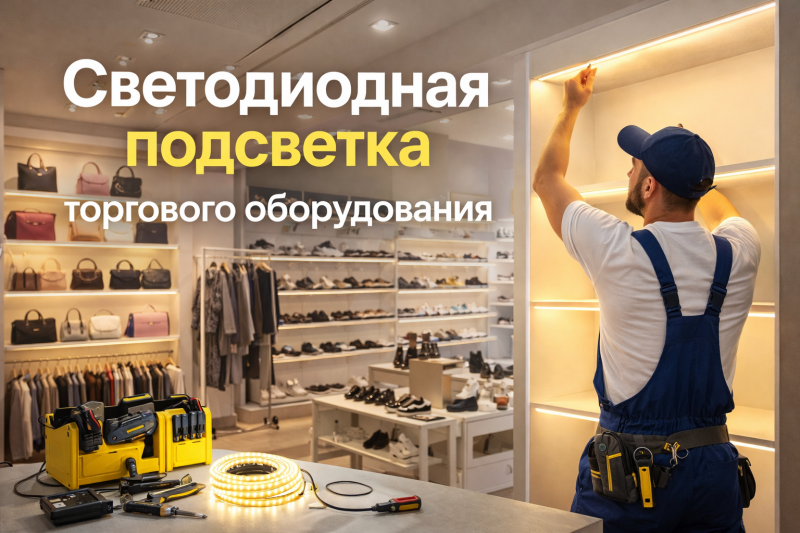 Монтаж светильников и светодиодной ленты