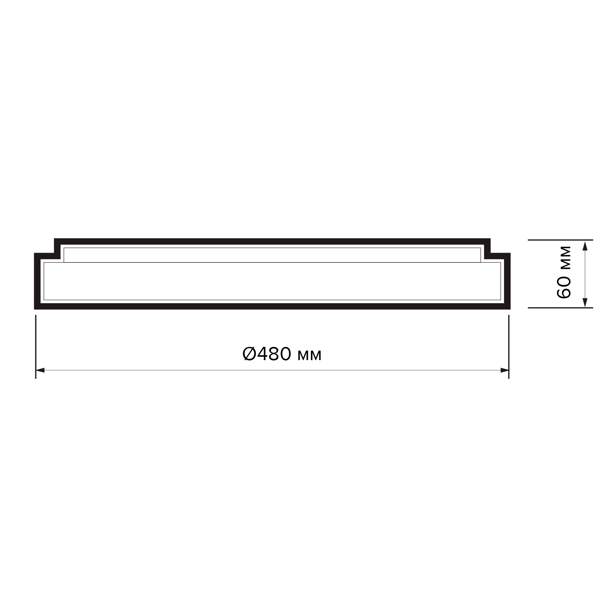 Светодиодный светильник PPB LUNA 80w 4000K BLACK IP20 D480*60  Jazzway