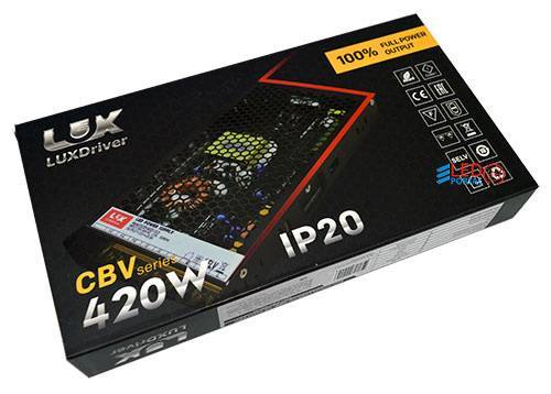 Блок питания CBV-420-12V 35А LUXDriver (без вентилятора)