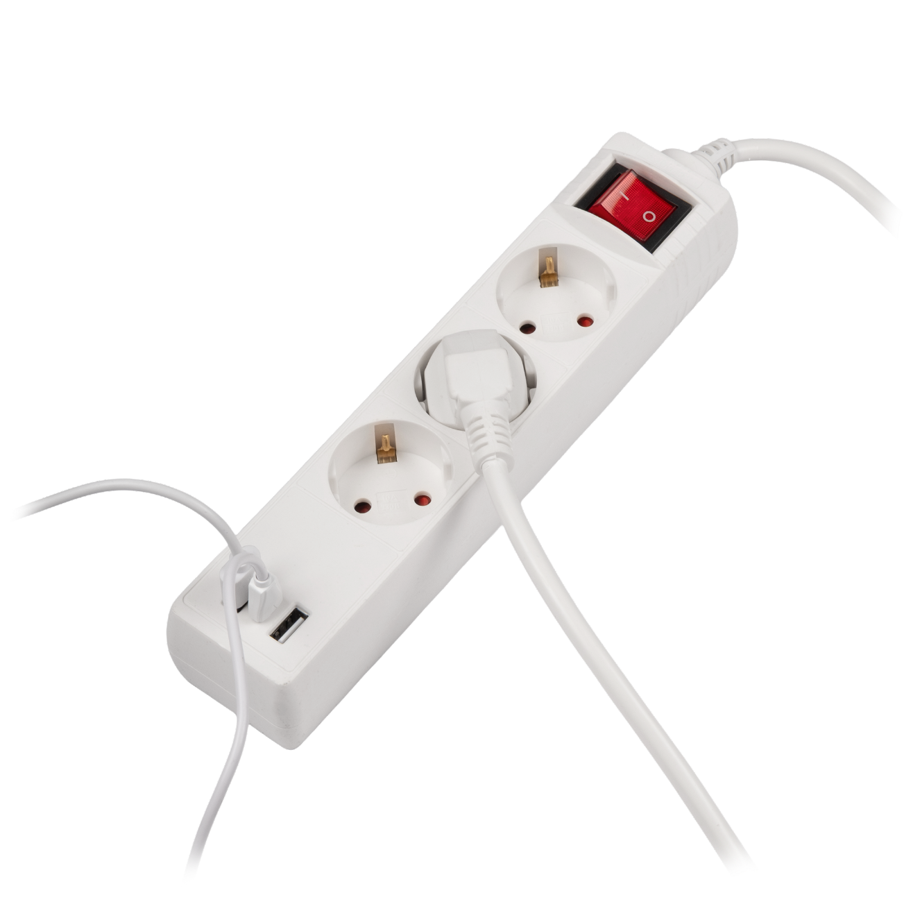 Удлинитель FES-03-500 USB (3 х 5) заземл., выкл. ФАZA