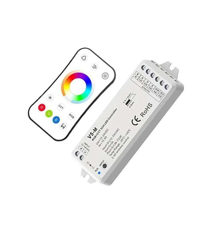 Контроллер RGB+CCT V5-M 5*3A DC 12-24V 
