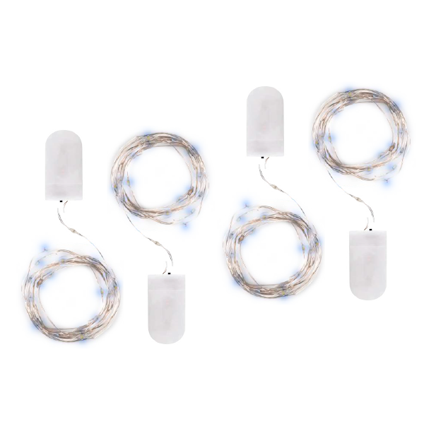 Комплект гирлянд  DC-G05-20WS4, комплект 4 шт., бел., 20 LED, 2xCR2032          