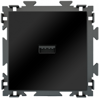 Розетка USB черная матовая CGSS "Практика" PL-W201U-BCM