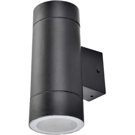 Светодиодный светильник Ecola 8013A св-к прозр.цилиндр пластик.черный IP65 2*GX53 PB53C2ECH