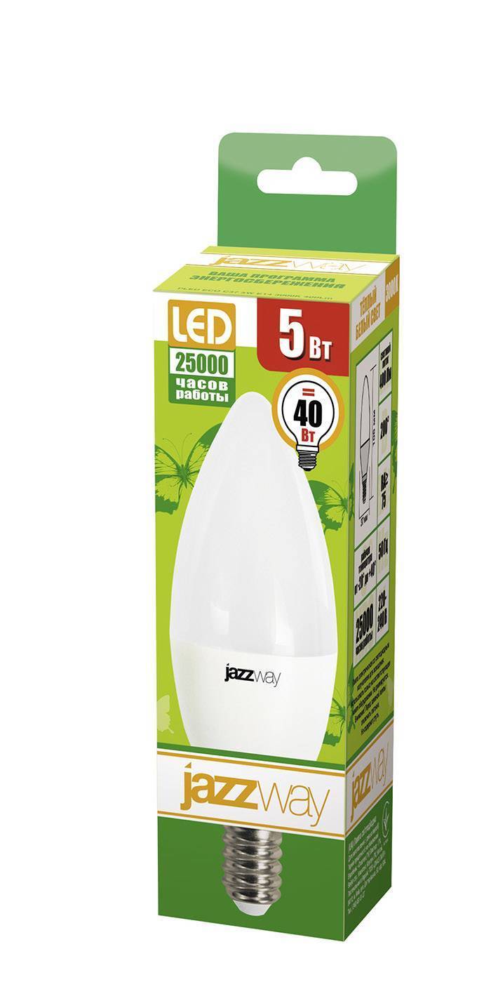 Светодиодная лампа PLED-ECO-C37 5w 3000K 400Lm E14