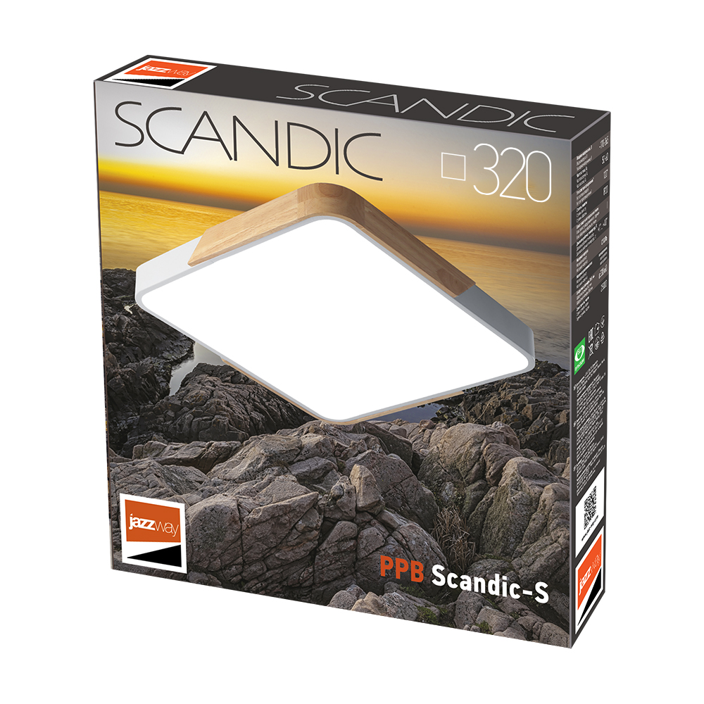 Светильник светодиодный потолочный PPB PPB Scandic-S 36w 4000K WH/W с деревянной планкой(белый) IP20