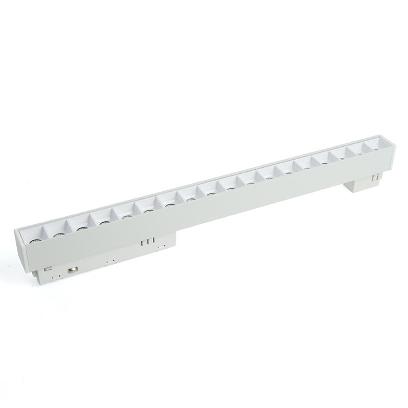 Трековый светодиодный светильник Feron MGN300 18W, 48v, 4000К, 30 градусов, белый серия LensLine