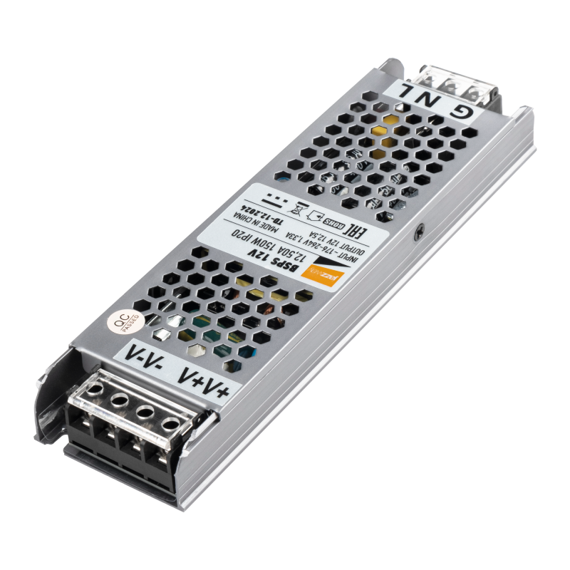 Блок питания BSPS-2 150W-12V IP20 2г.гарант. 180-50-23мм 12,5A JazzWay